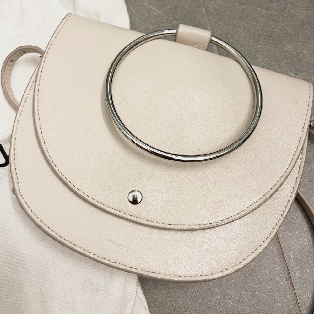 Theory Whitney Crossbody Bag White Leather